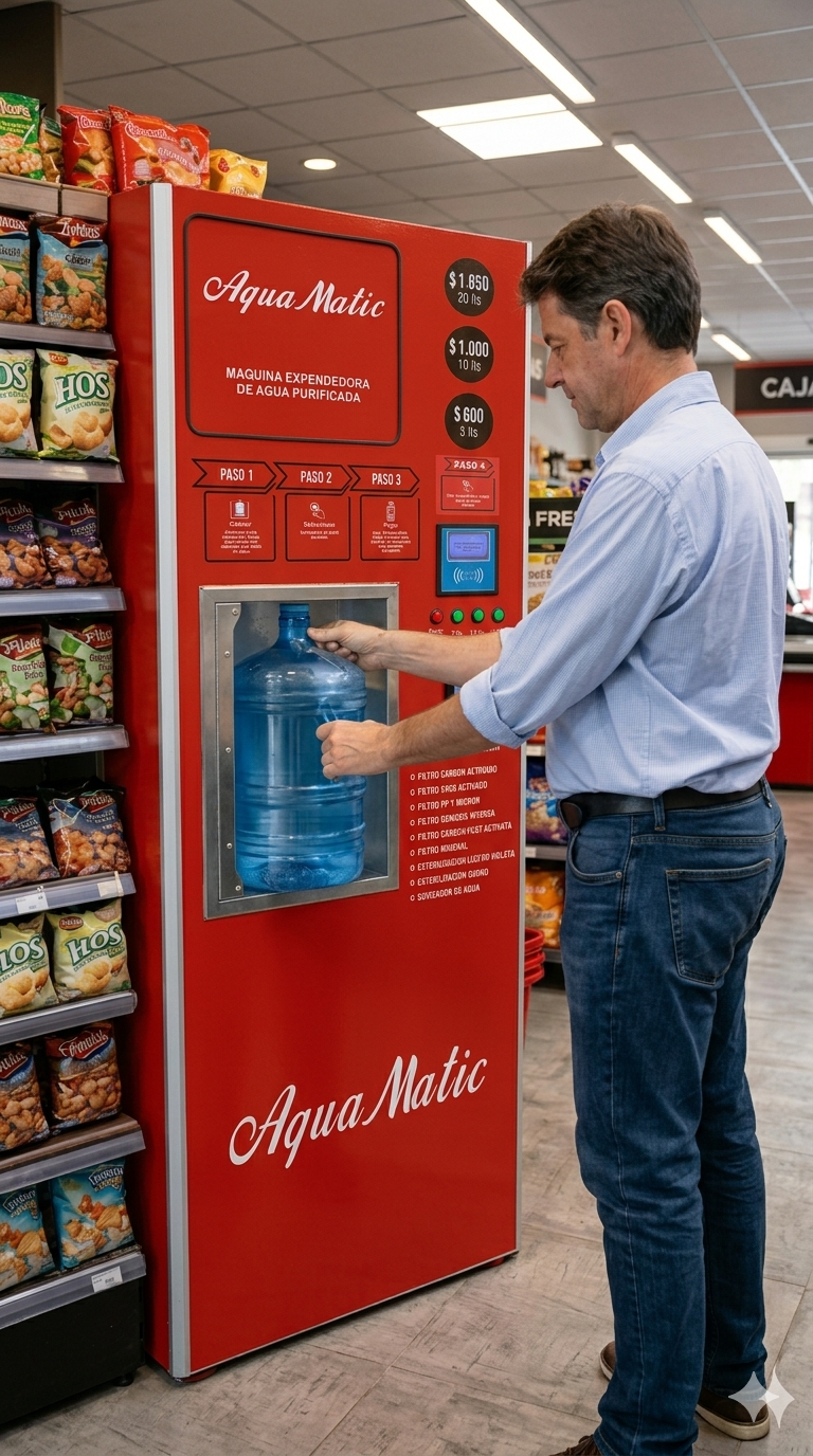 AquaMatic minimarket punto de recarga